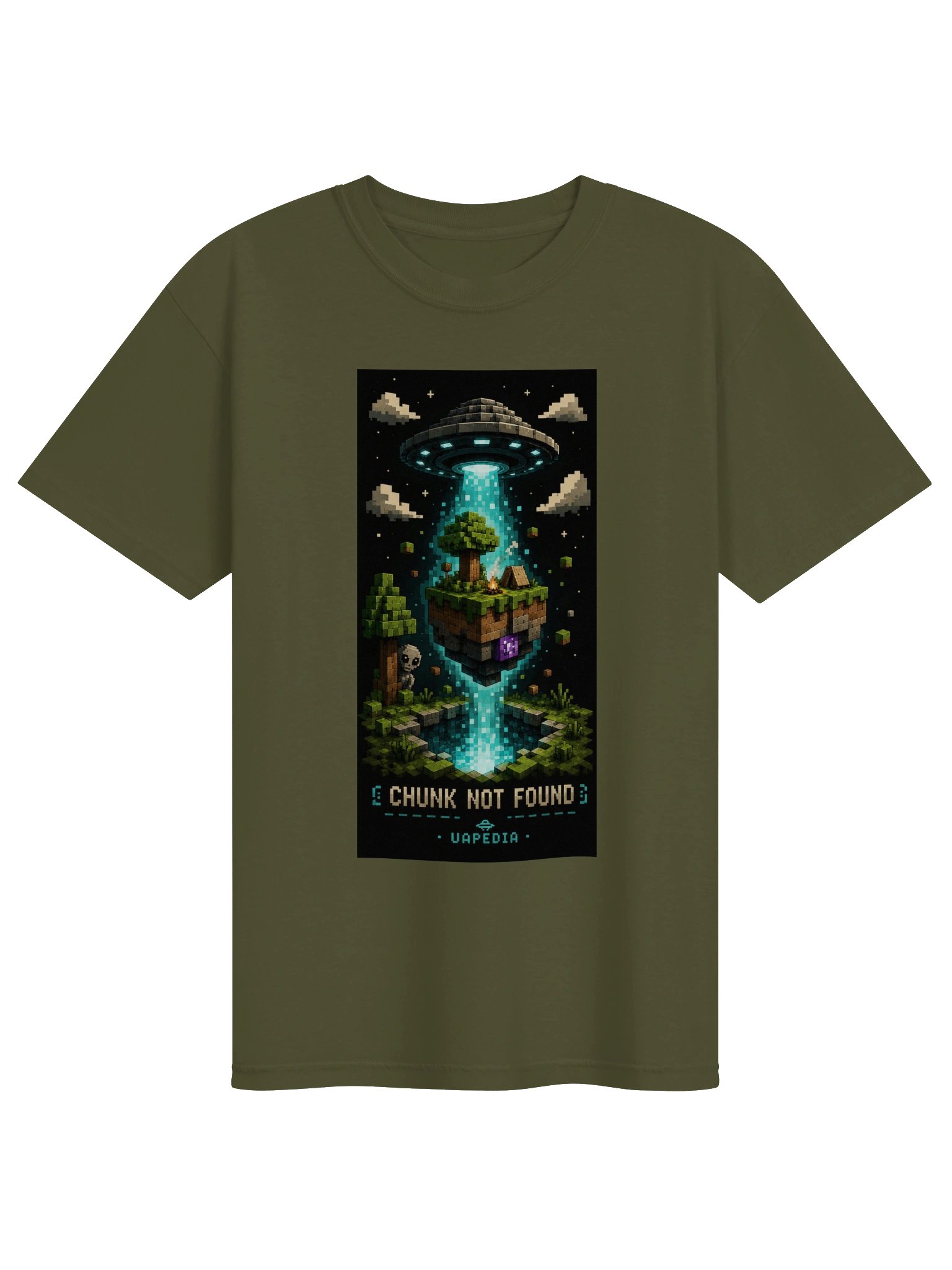 Chunk Not Found UFO Pixel Art- Garment-Dyed Heavyweight Tee product image (1)