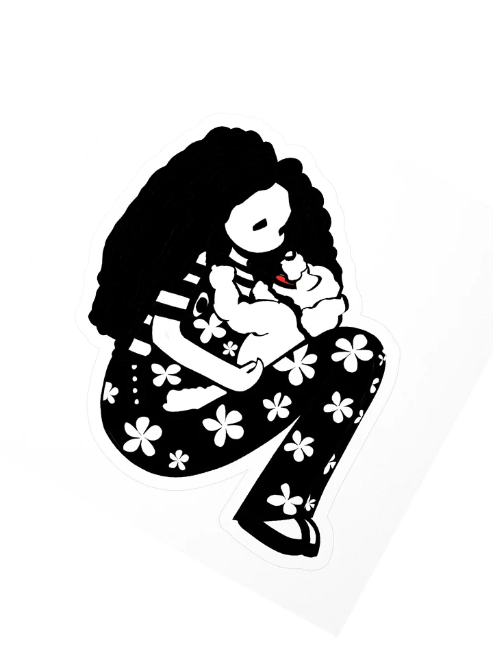 Sticker: Girl with laughing dog on her lap product image (2)