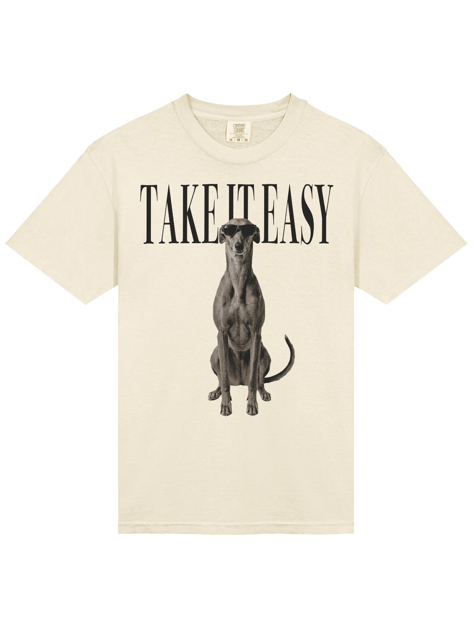 Take It Easy '90s Pop Vintage-Style T-Shirt for English Greyhound(Blue) Owners product image (6)