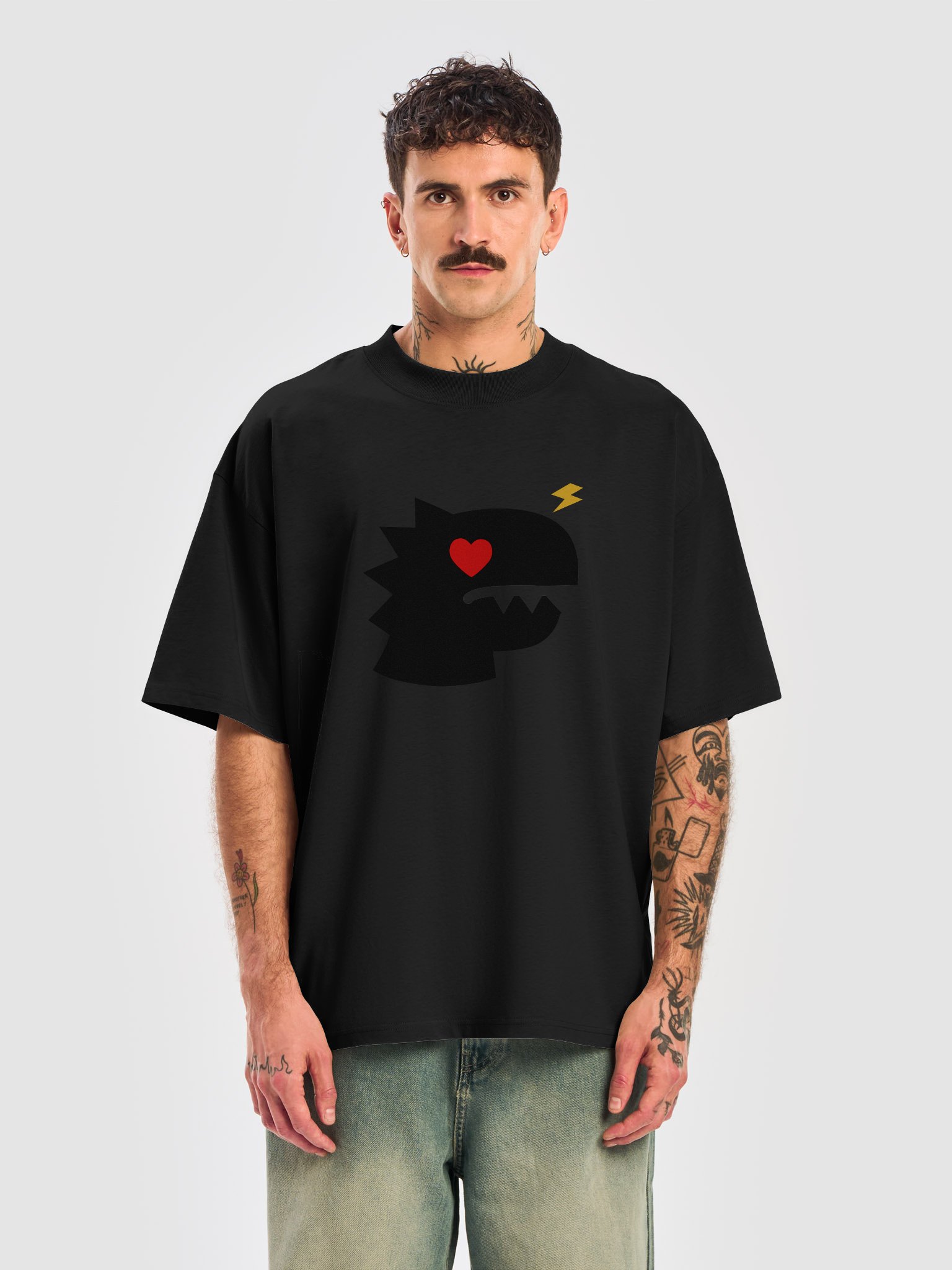 FMB ∣ HEART DINO Oversized Tee Black Edition product image (6)