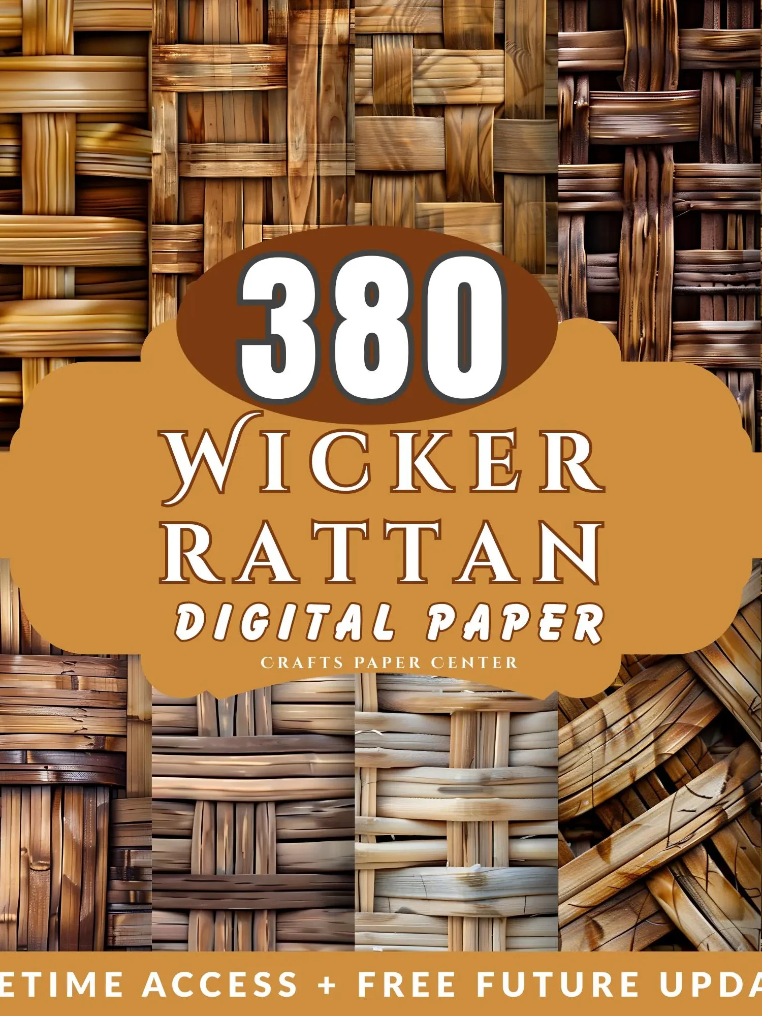 Wicker Rattan Texture Digital Paper Seamless Natural Weave Patterns product image (5)