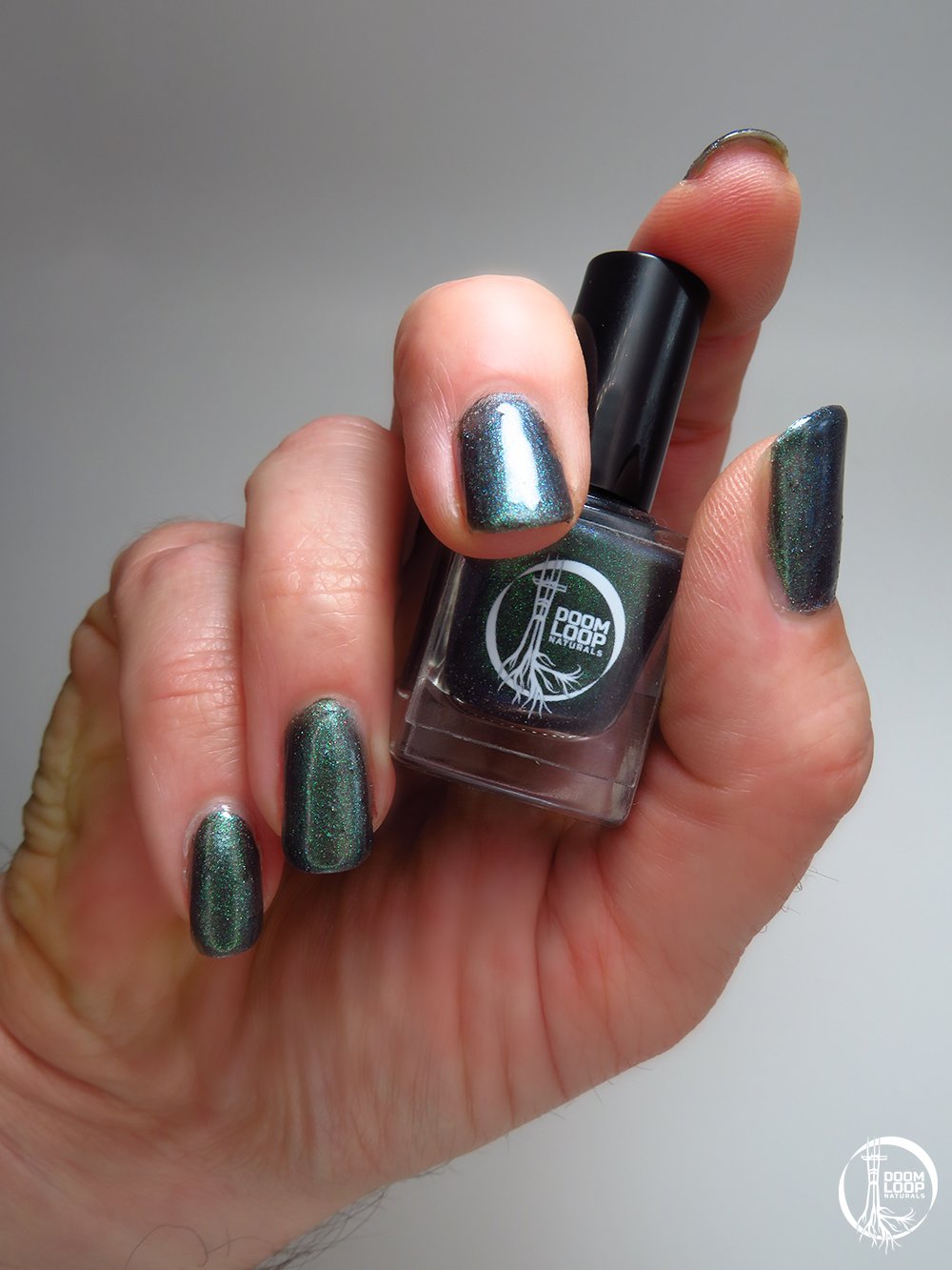 GRAVITON - Black and Green Shifty Glitter Nail Polish product image (3)