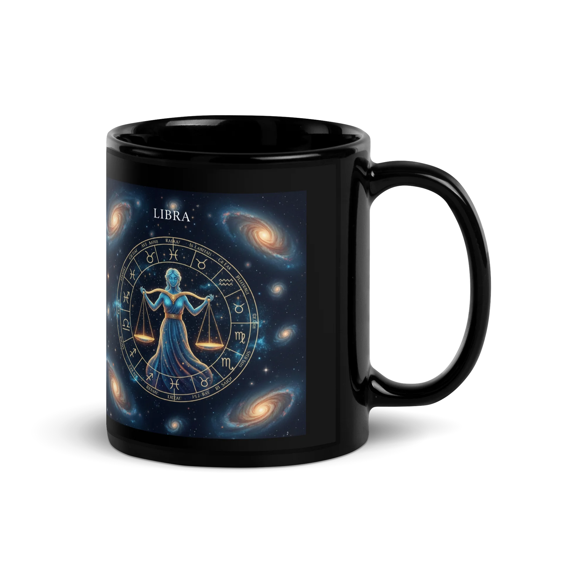 Zodiac Sign Libra -Black Glossy Mug product image (3)