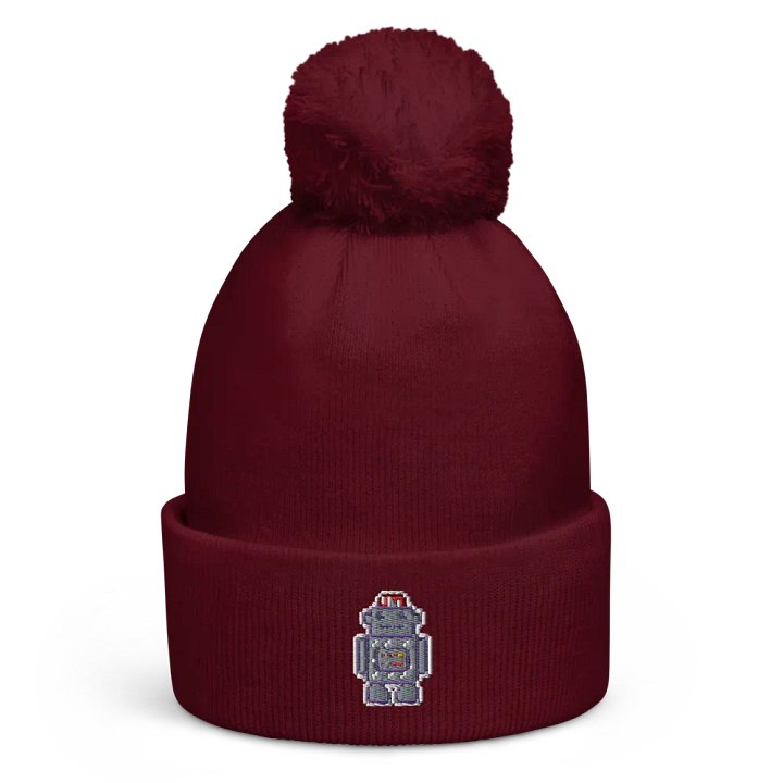Pixel Robot pompom beanie product image (1)