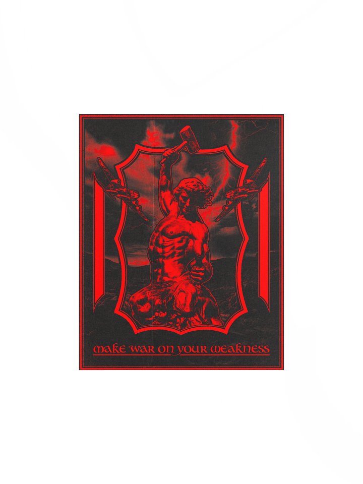 WAR ON WEAKNESS POSTER RED product image (2)