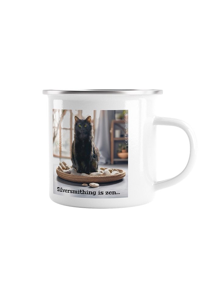 Silversmithing is zen… silver rim mug product image (1)