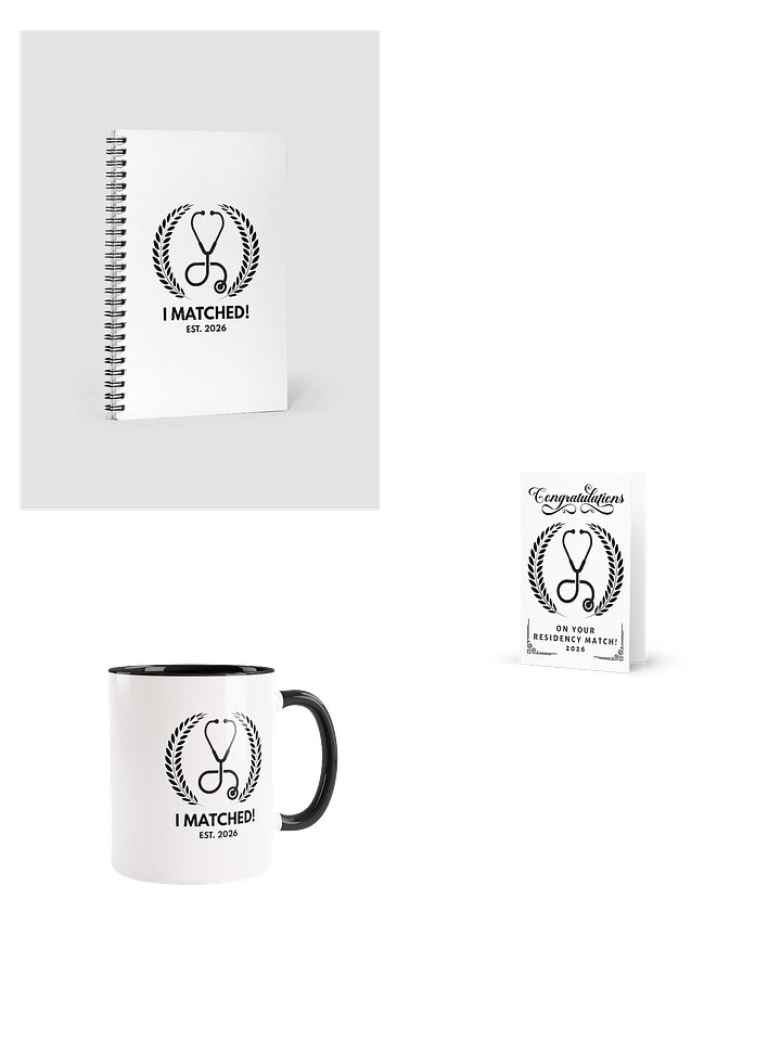 Match Day Gift Bundle Future Doctor Residency Matching Greeting Card Coffee Mug and Notebook product image (2)