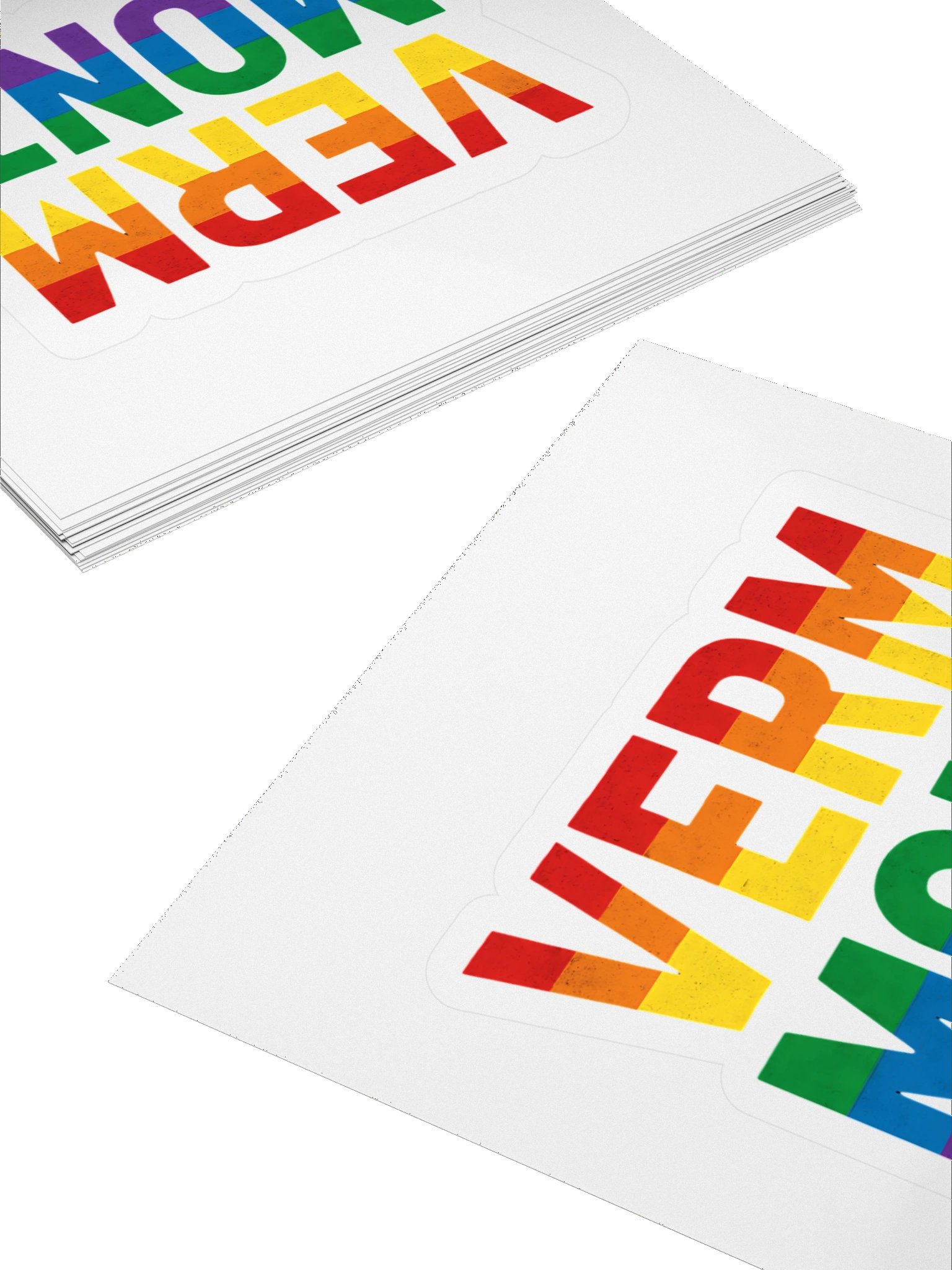 Vermont Pride Rainbow Text - LGBTQ+ State Pride Design for Equality and Love Sticker product image (10)