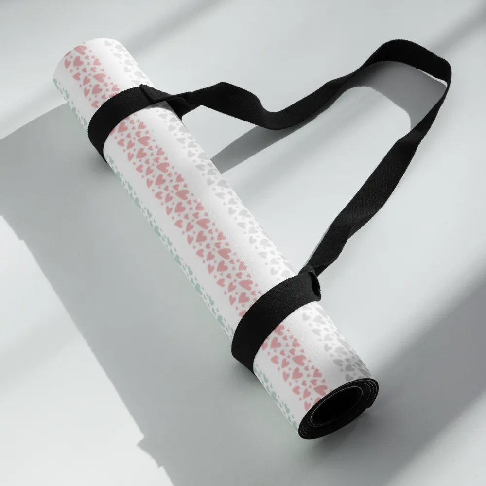 Colorful Pastel Heart Shaped Stripes Yoga Mat by Treasure Pie product image (4)