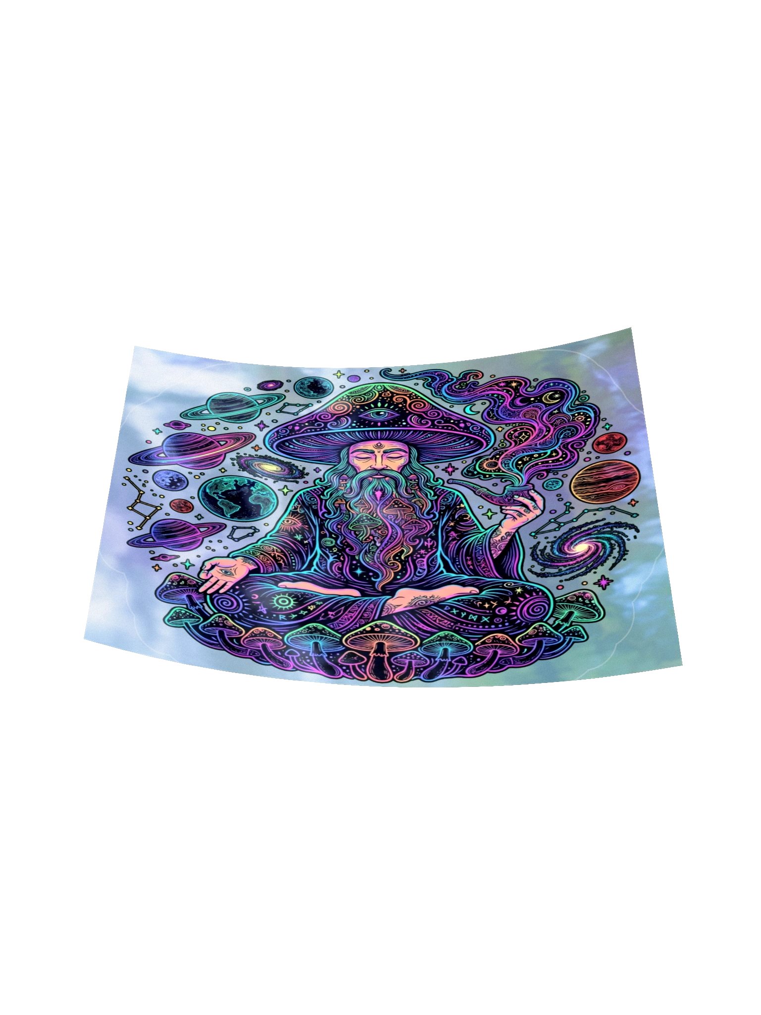 Meditating Mushroom Wizard Sticker product image (6)