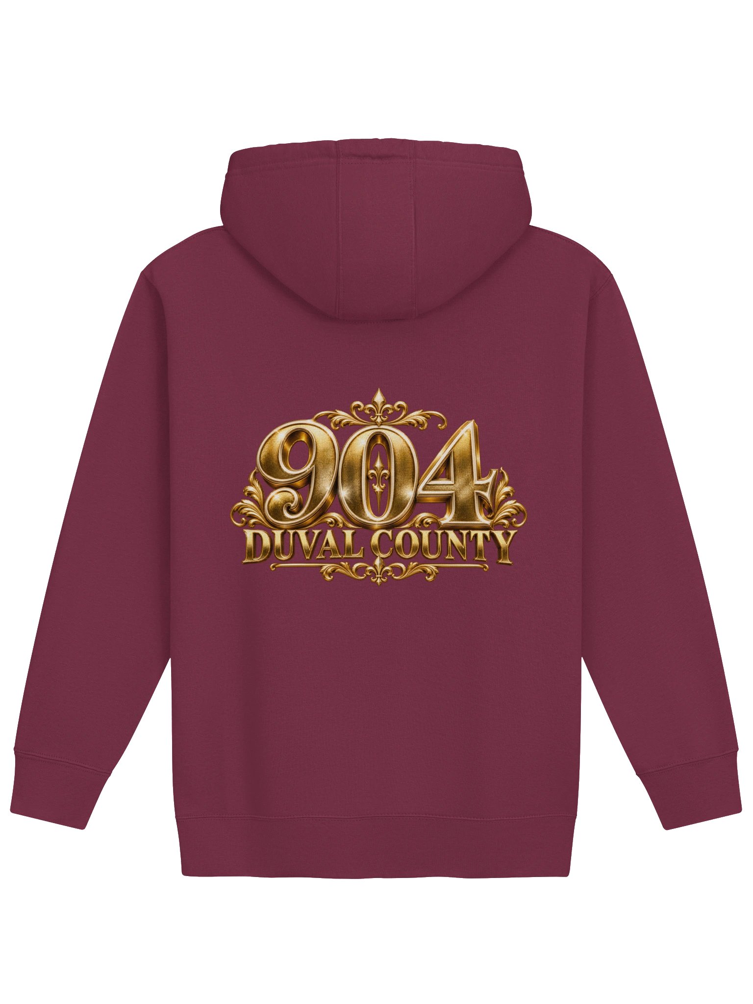 904 Duval County — Golden Roots Burgundy Hoodie product image (2)