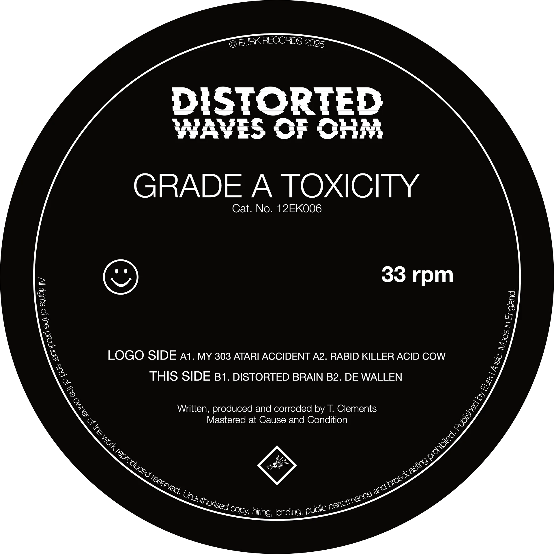 Distorted Waves Of Ohm - Grade A Toxicity 12" White Vinyl product image (2)