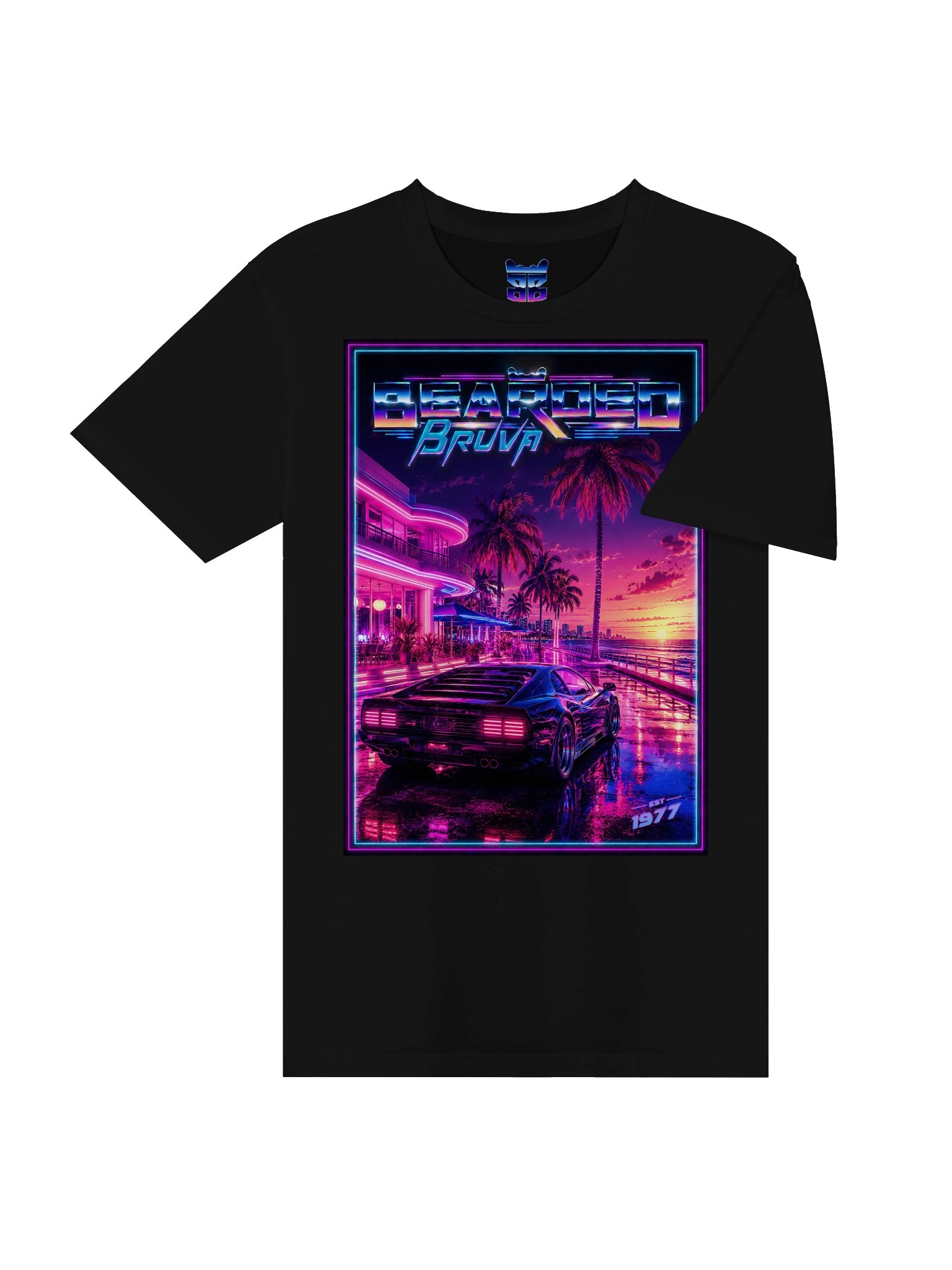 BeardedBruva Neon Sunset Tee product image (32)
