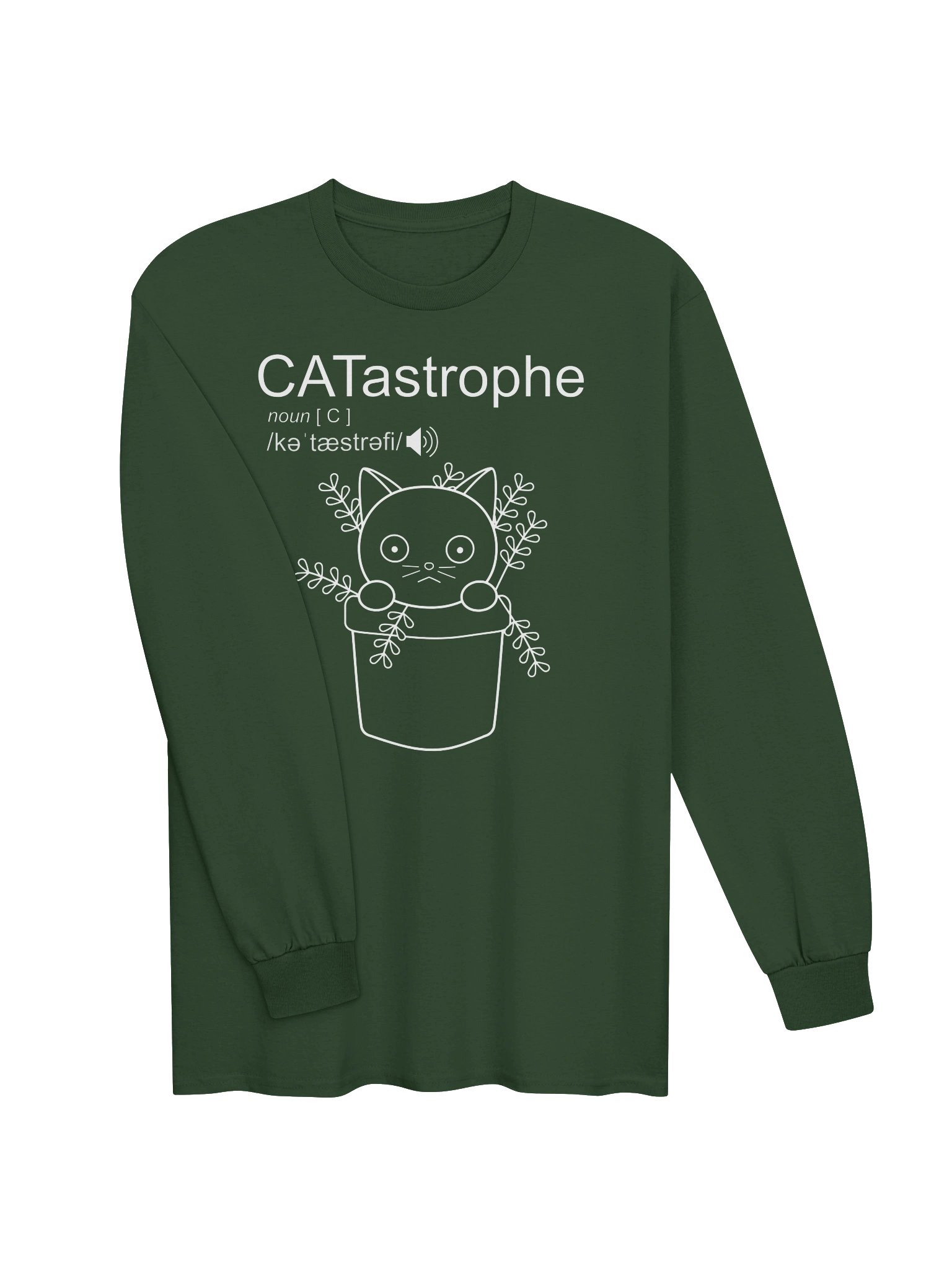 CATastrophe (Cat in Plant Pot) - Unisex Adult Long Sleeve T-shirt product image (2)