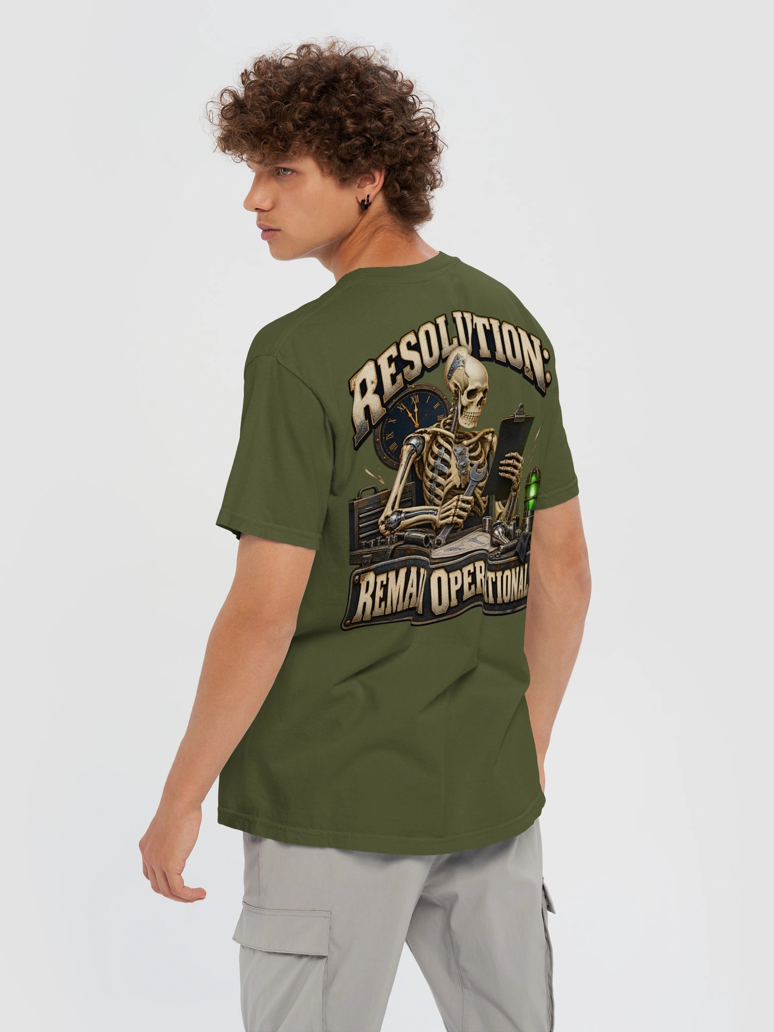 Funny New Year Shirt — Resolution: Remain Operational Skeleton Tee | Broken Holly-Daze™ product image (7)