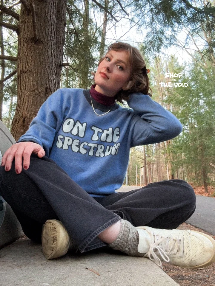 ON THE SPECTRUM (tri-tone groovy blue design) classic fit crewneck product image (1)