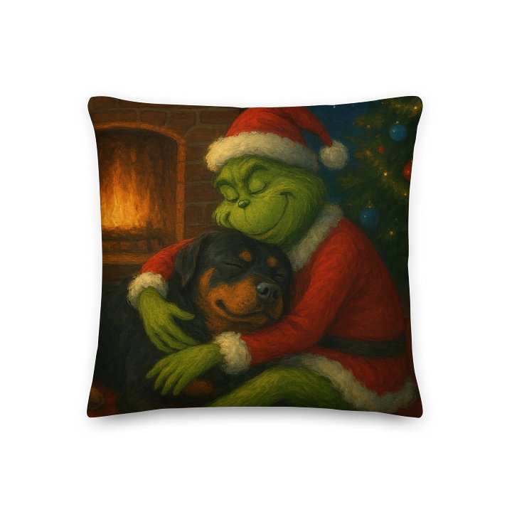 The Grinch Who Stole a Rottweiler Christmas Pillow product image (1)