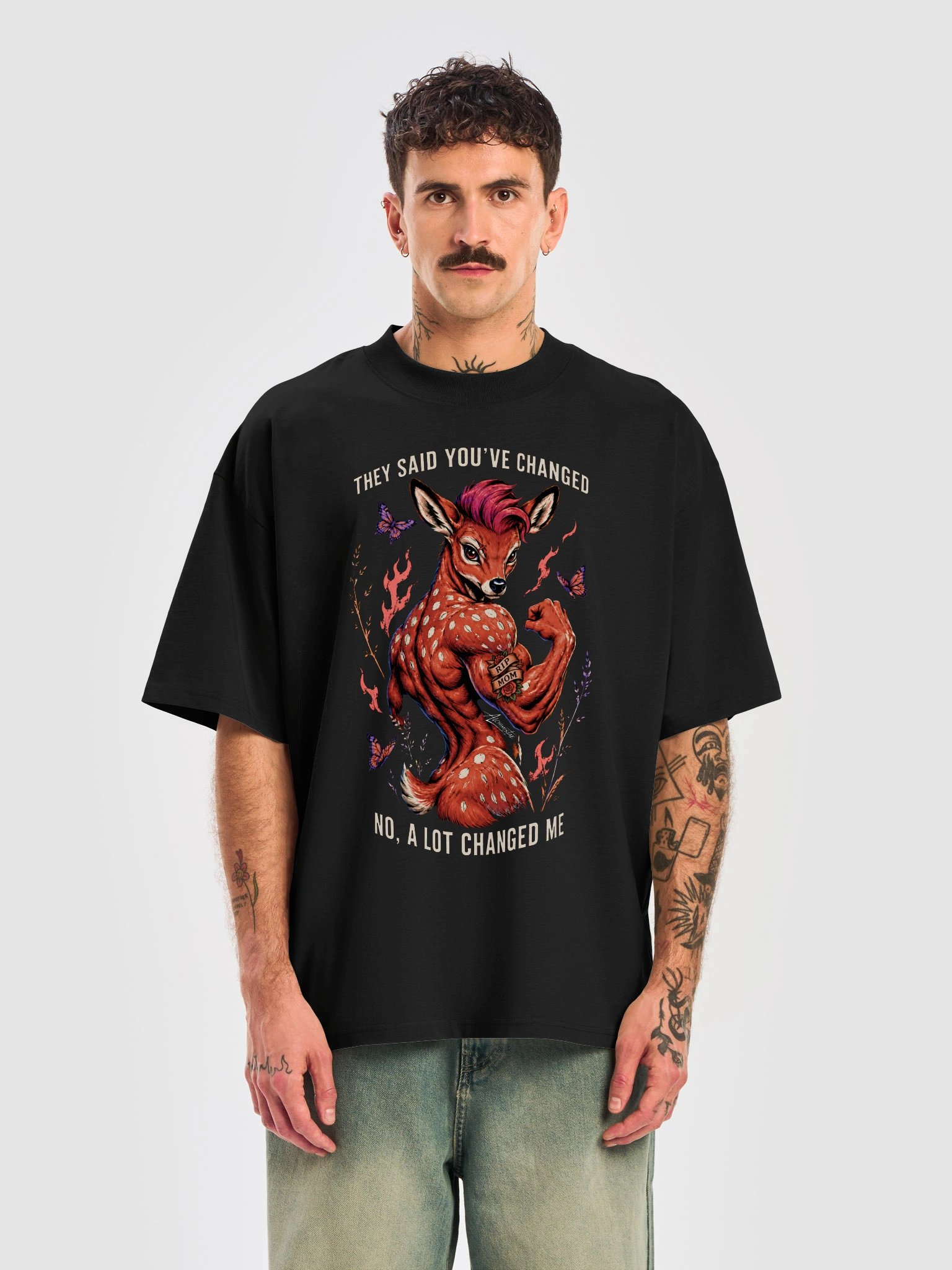 T-Shirt Unisex Oversize Coton Bio Poids Lourd – A LOT CHANGED ME product image (5)