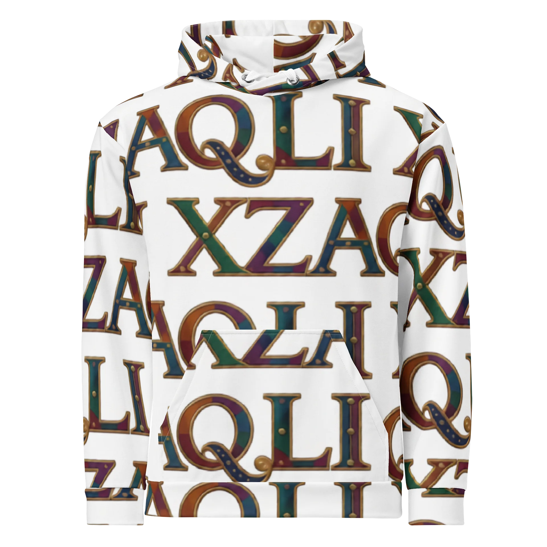 XZAQLI Ivory Monogram Hoodie product image (1)
