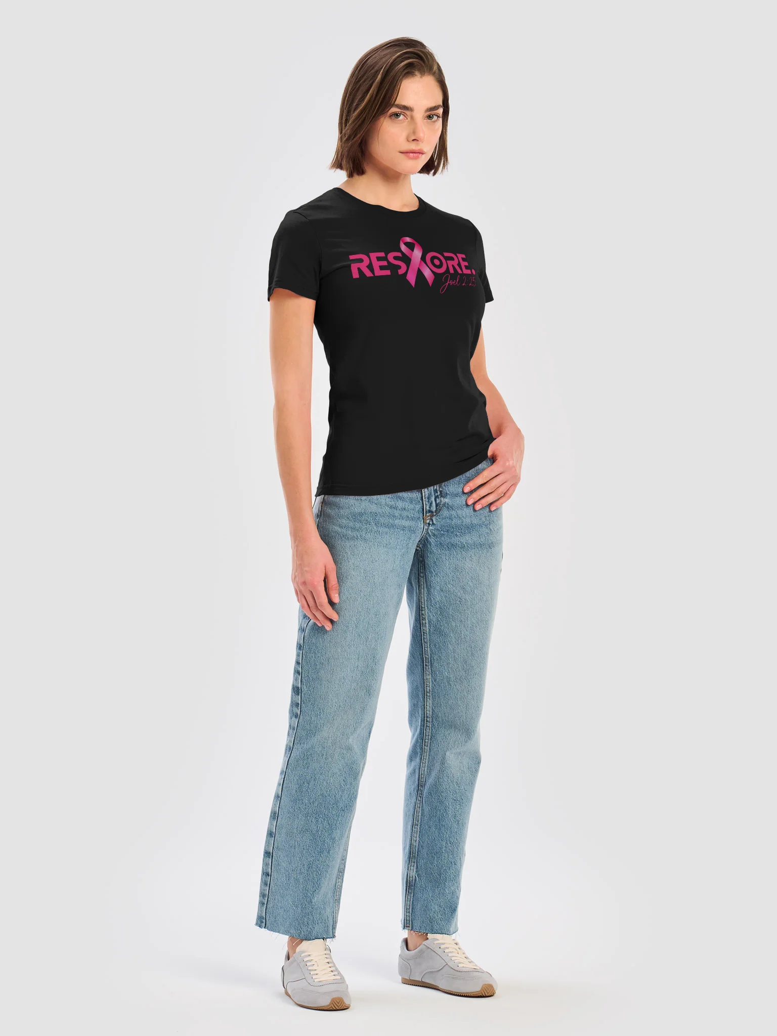 RESTORE. Breast Cancer Awareness Tee — Joel 2:25 | Inspirational Christian Streetwear product image (19)