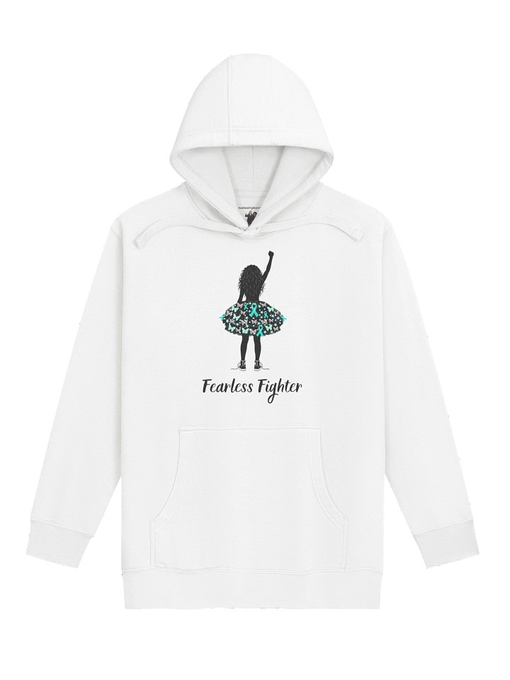 Ovarian Cancer - Fearless Fighter Unisex Hoodie [white] product image (1)