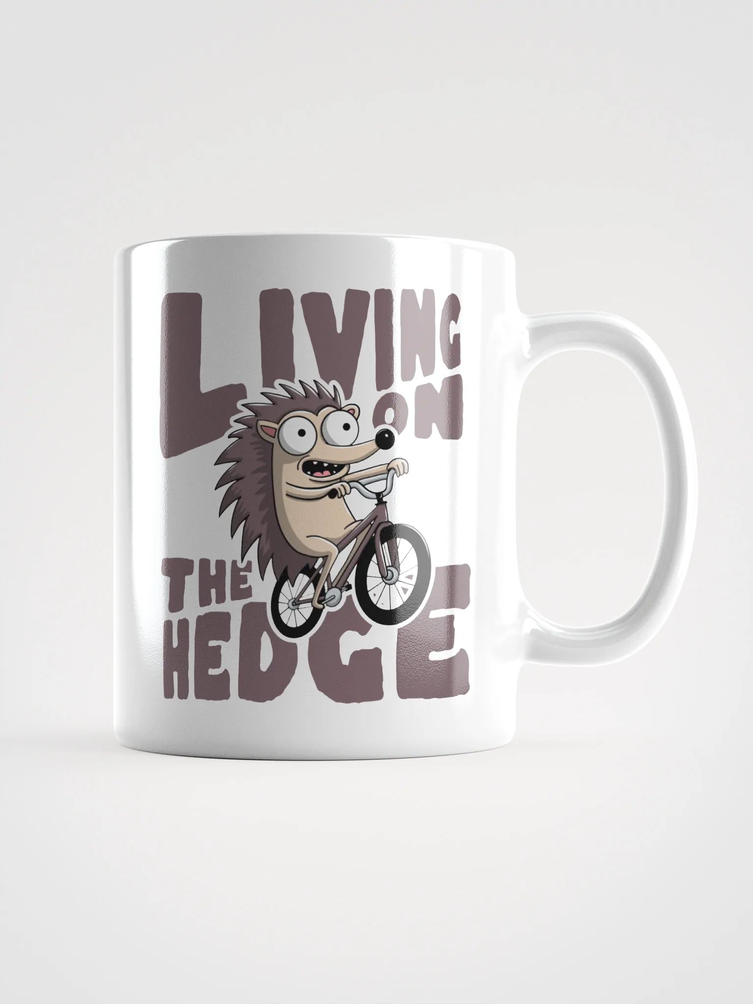 Living on the Hedge Funny Hedgehog Cycling mug – Cute Animal Pun mug for Bike Lovers product image (2)