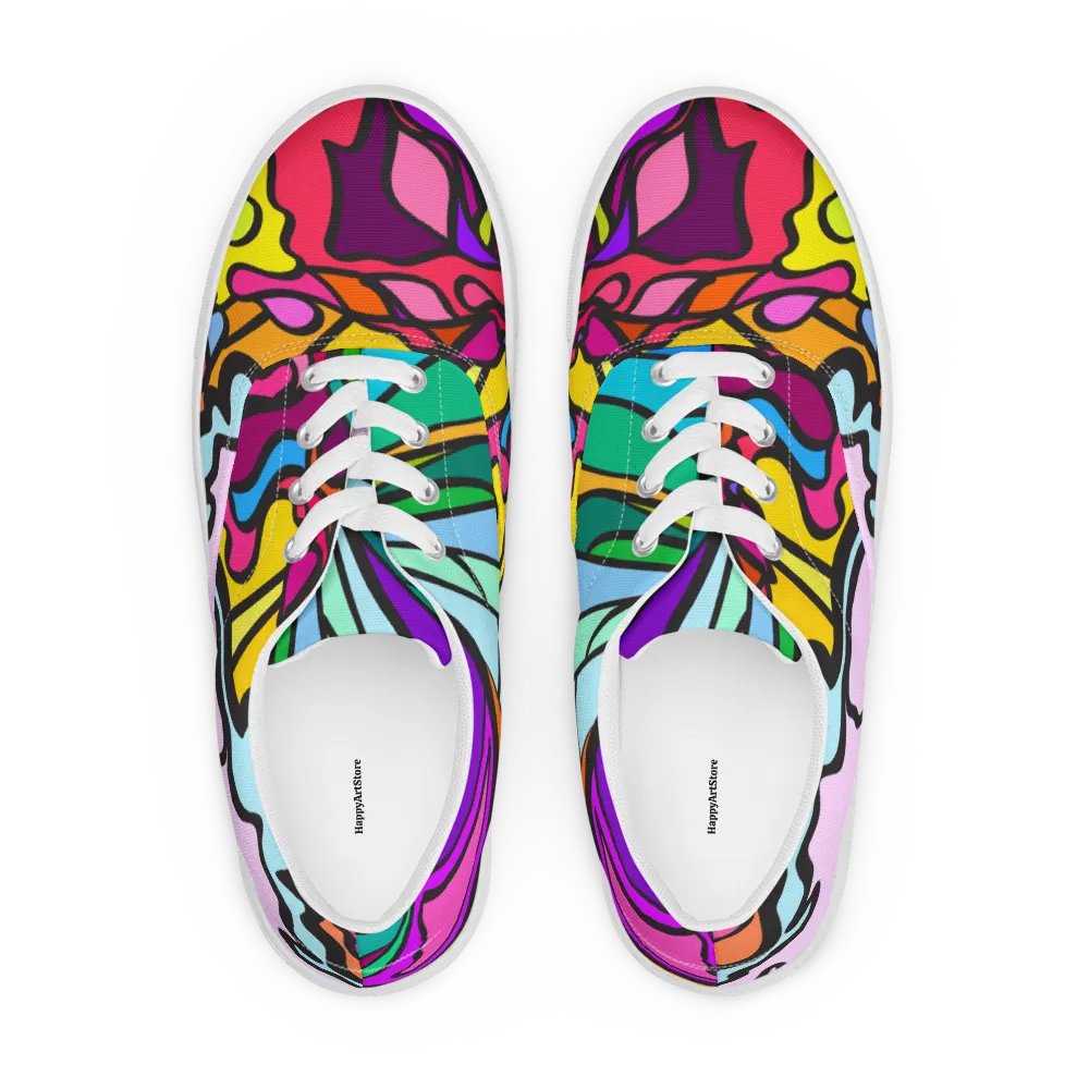 Vibrant Swirl Women's Canvas Shoes - Wave at Sunset product image (1)