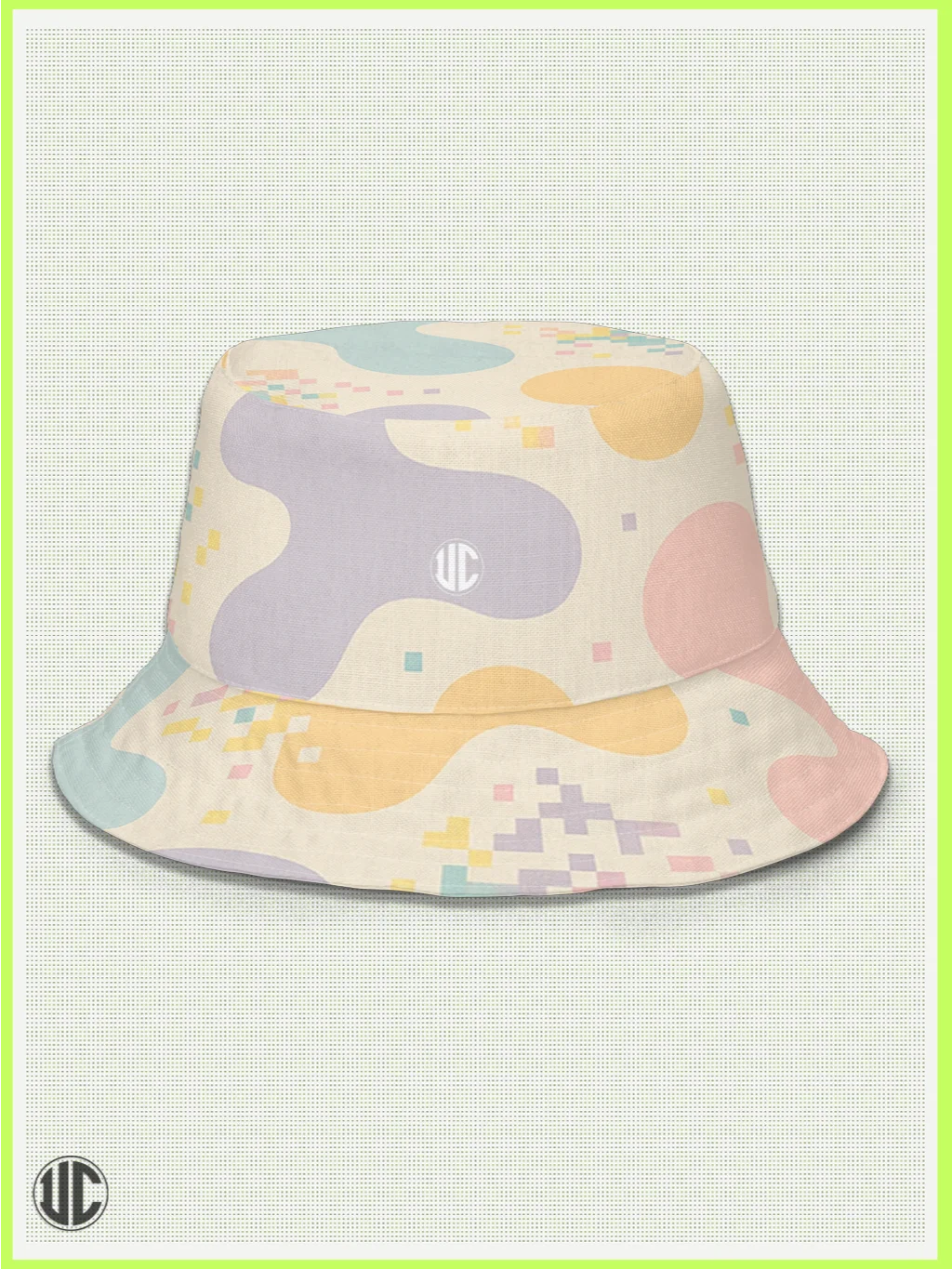 UnkoCon Dual-Side Bucket Hat – Digital Wave × Coral Camo product image (1)
