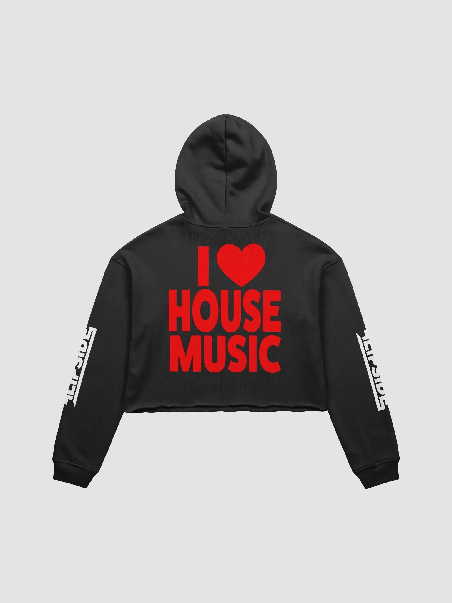 Women's I Love House Music Crop Hoodie product image (1)