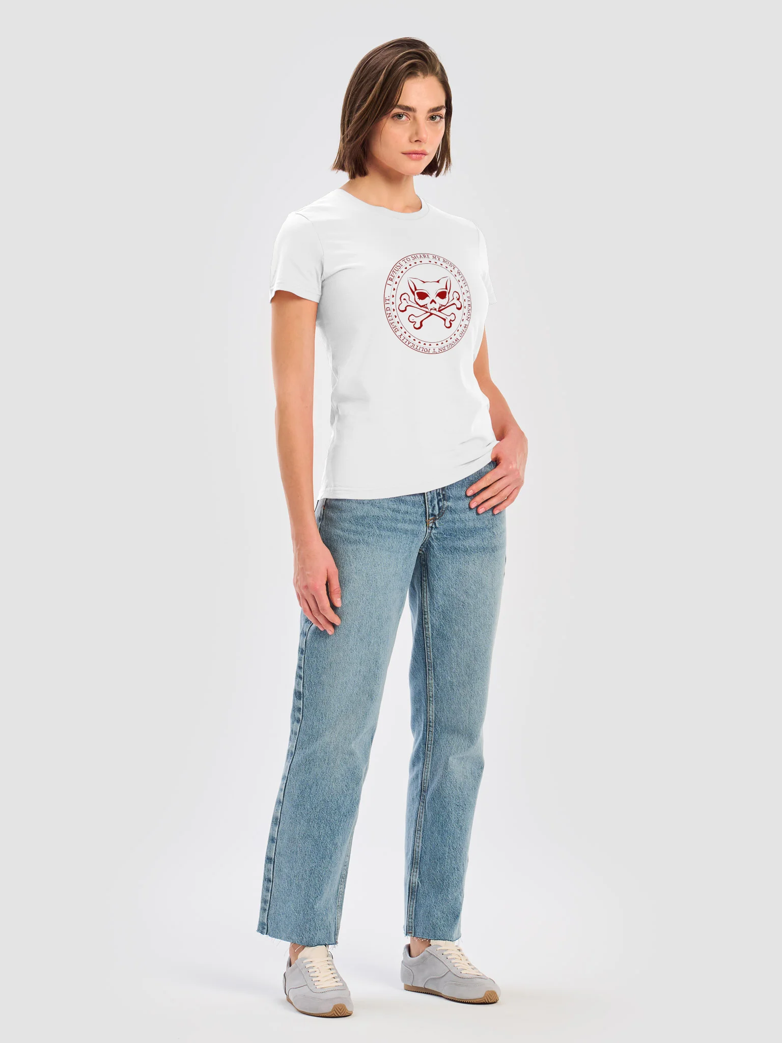 I Refuse Red Ink Kat Skull Tee product image (7)