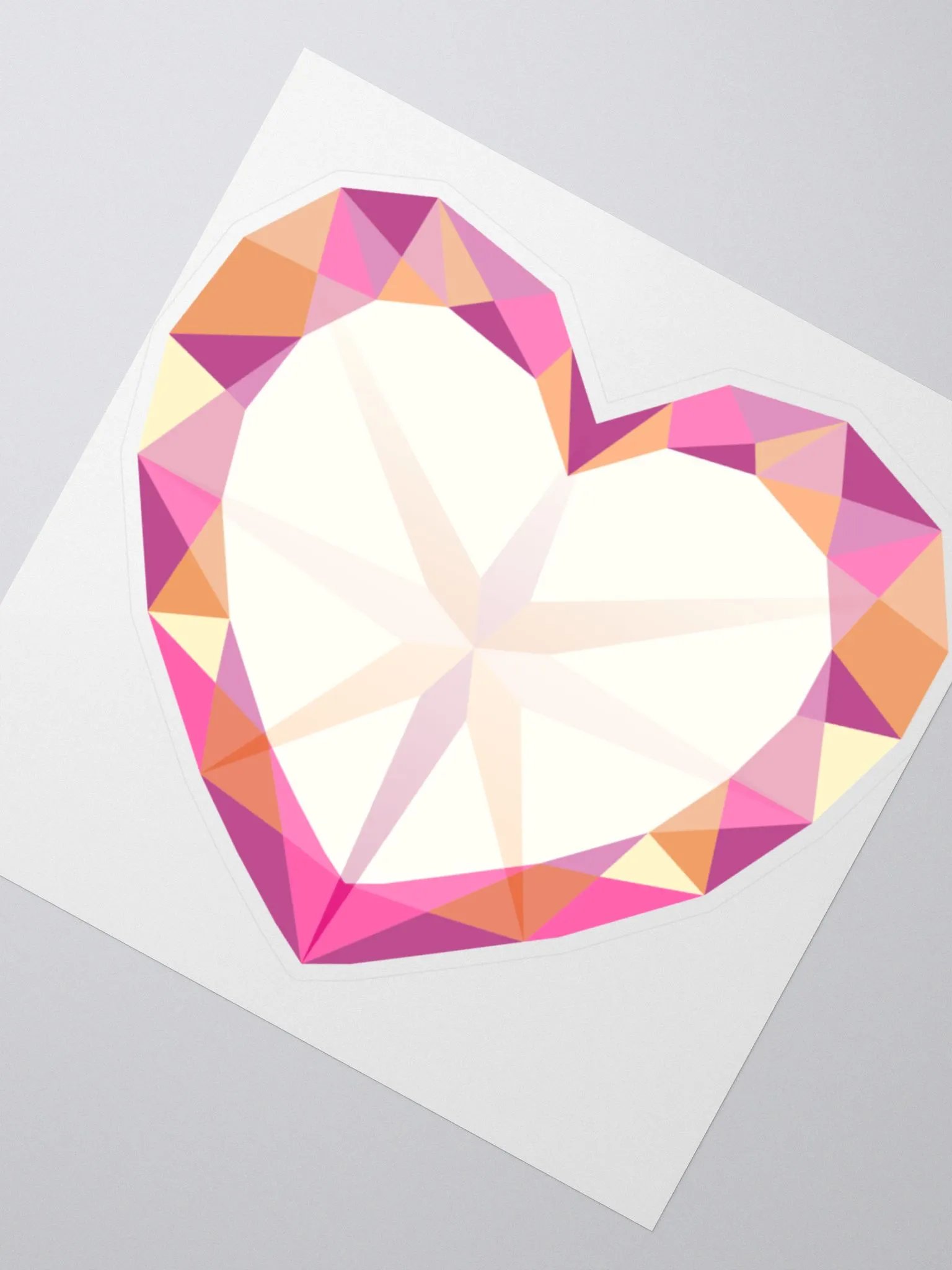 Crystal Pride Heart (Lesbian Pride) Cut Sticker product image (2)