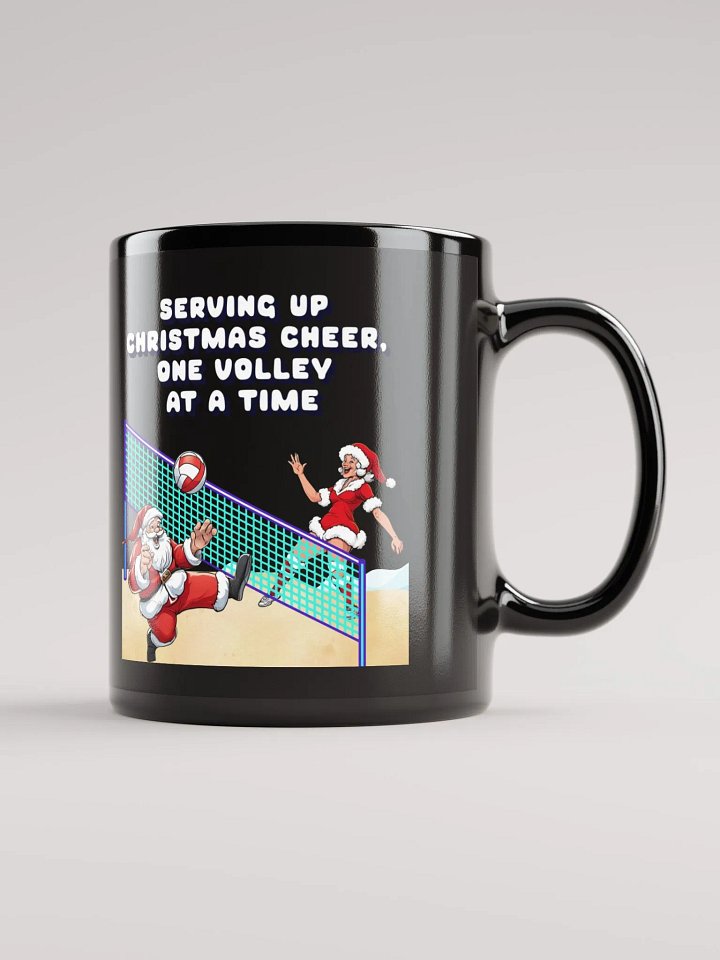 Serving Up Christmas Cheer, One Volley At A Time Black Mug product image (1)