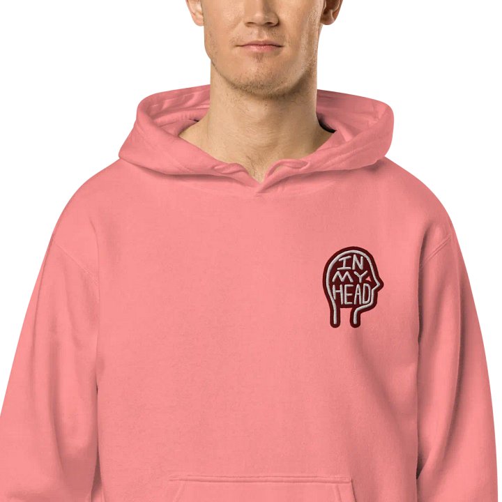 In My Head (L.C. maroon bubble design 2) embroidered pigment hoodie product image (1)
