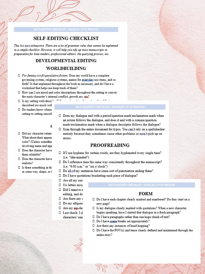 Self-Editing Checklist product image (2)