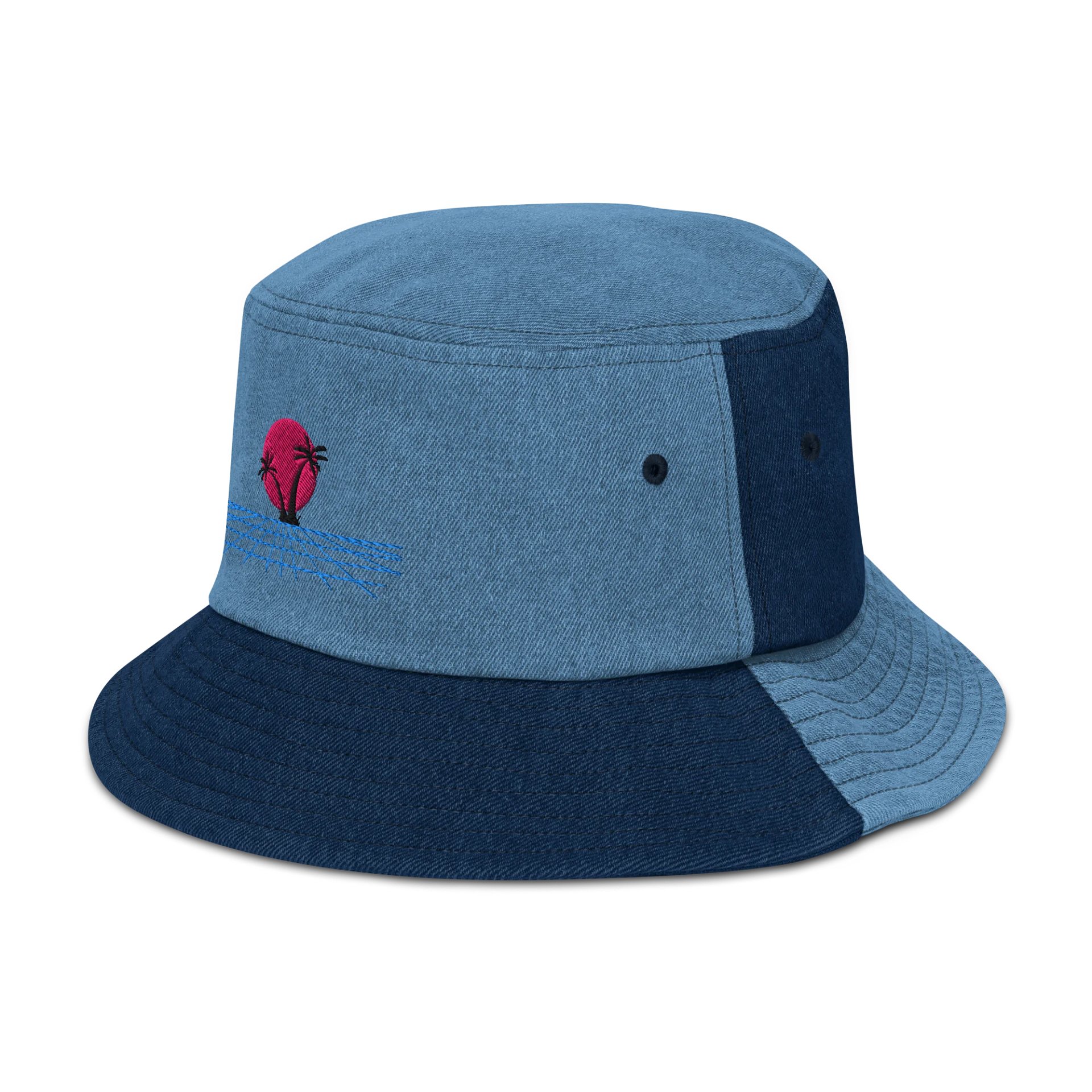 Synthwave Sunset Denim Bucket Hat product image (4)
