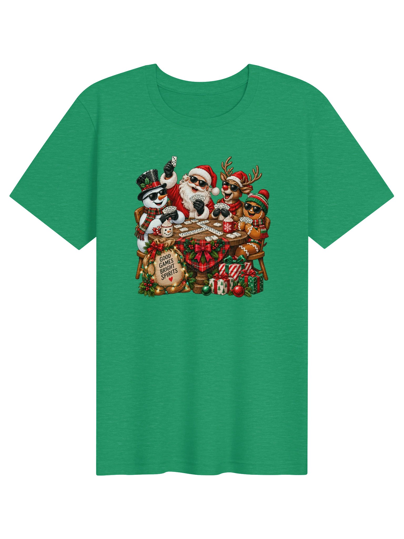 Good Games & Bright Spirits Christmas Domino T-Shirt product image (4)