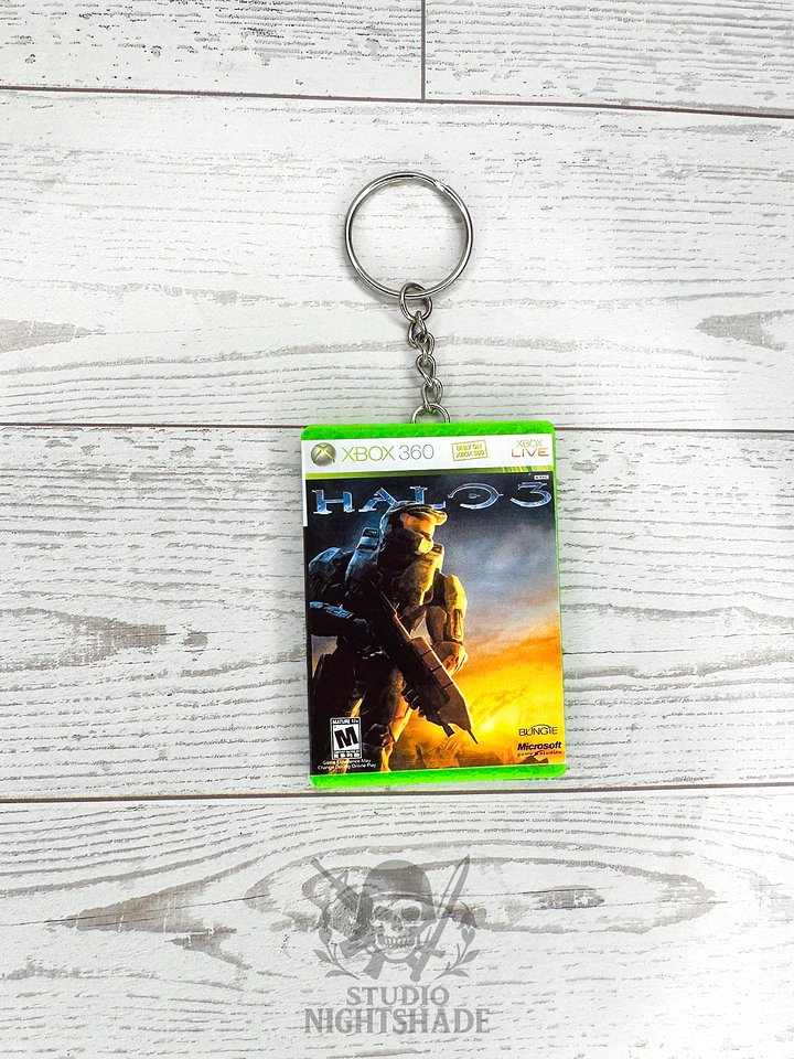 Halo 3 Inspired Mini Collectable X BOX 360 video game case keychain product image (1)