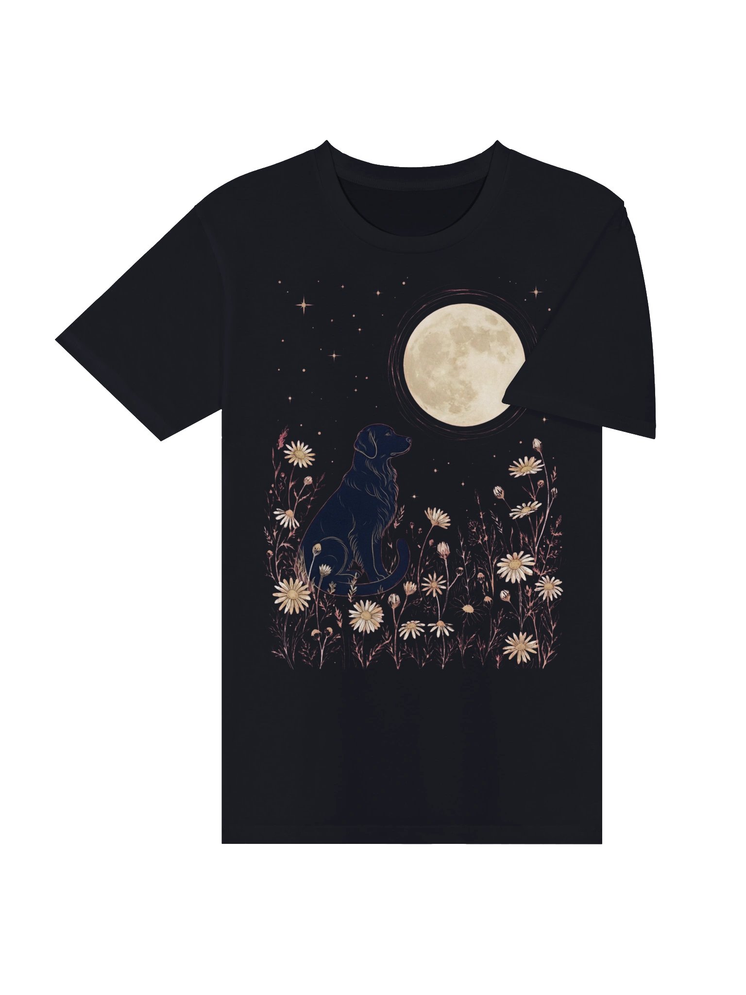 Moonlit Black Dog Floral Night Tee product image (5)