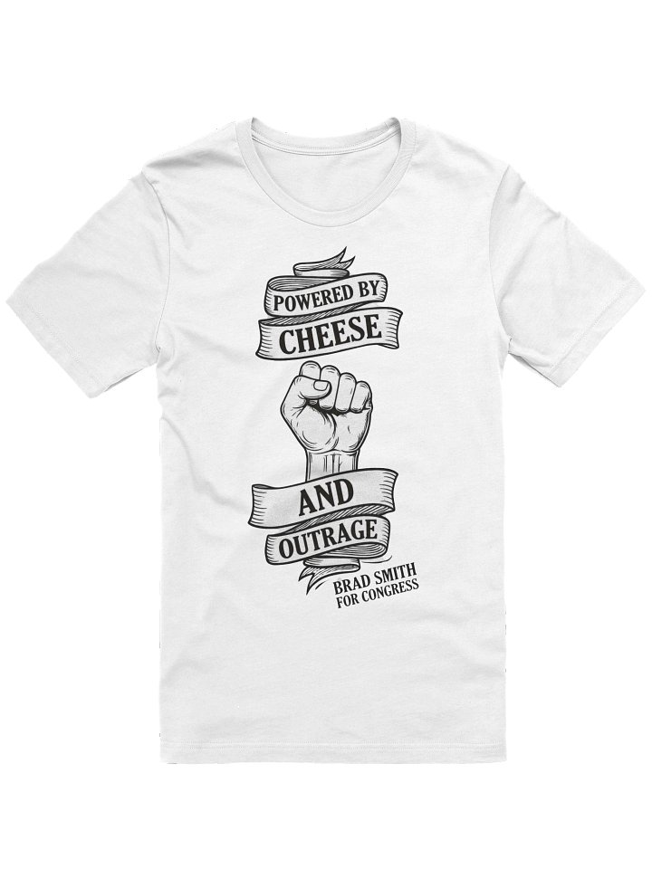 Retro Powered by Cheese and Outrage Tee product image (1)