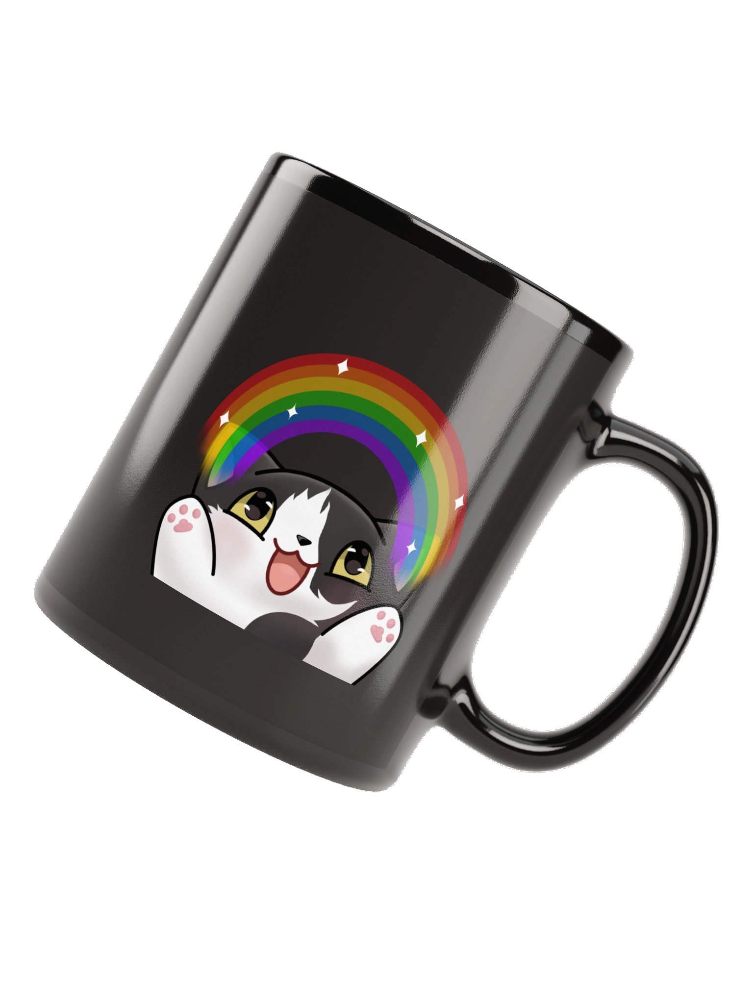 Rainbow Kitten black mug product image (11)