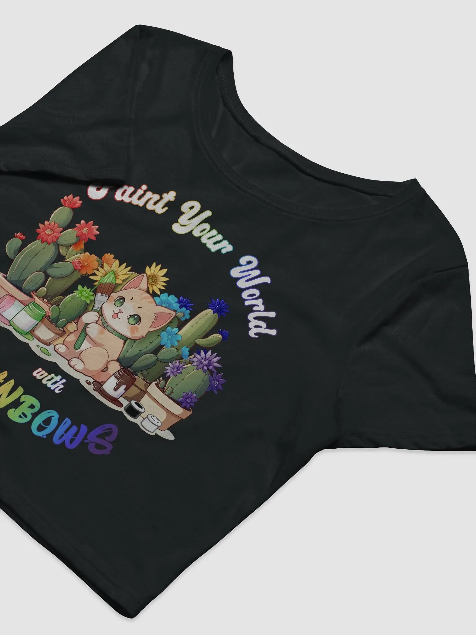 Rainbow Kitten Artist Crop Top product image (5)