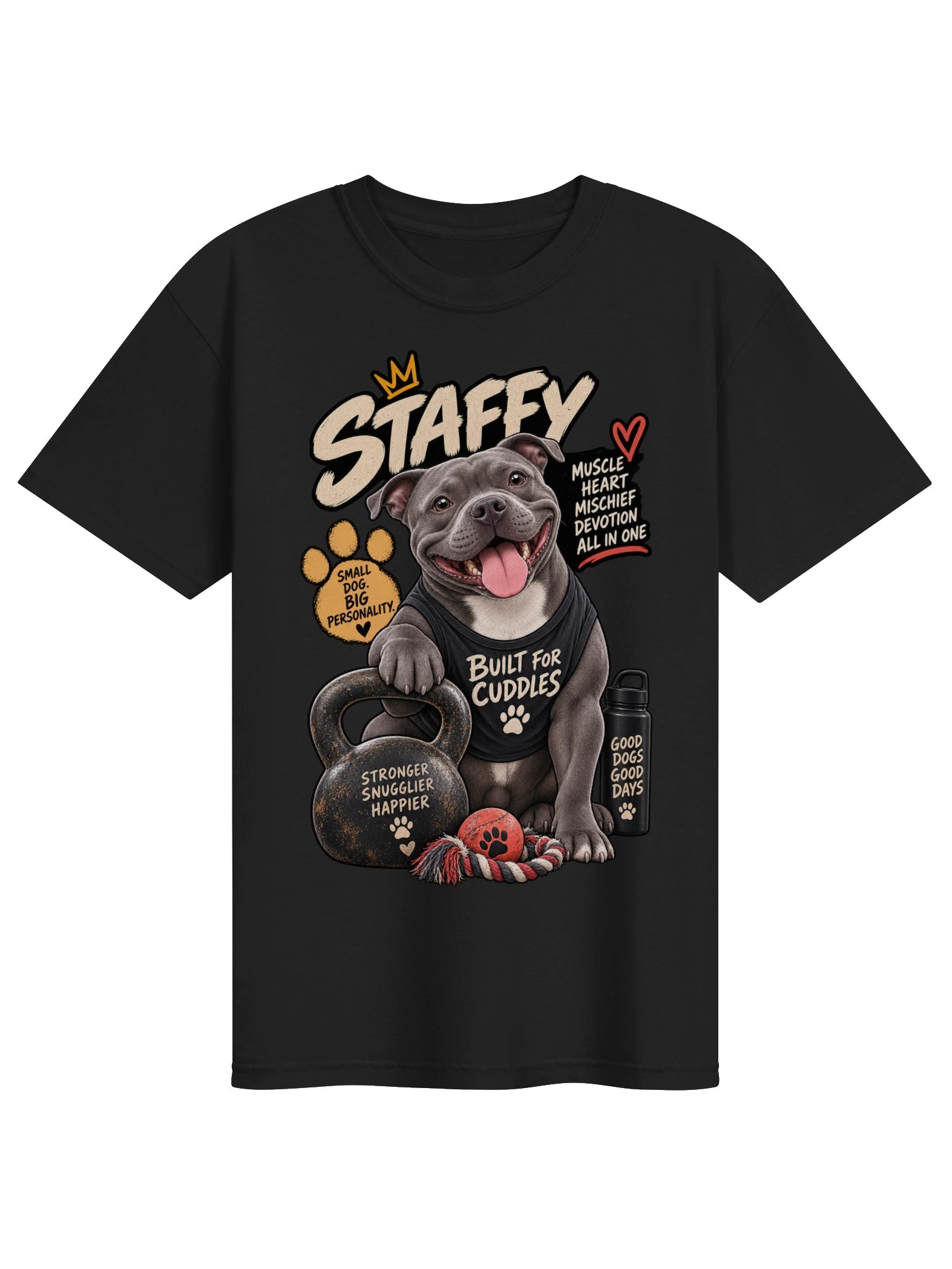 Bulldog Built for Cuddles - Sarcastic Funny Animal Lover T-Shirt | Witty Bulldog Humor Tee product image (2)