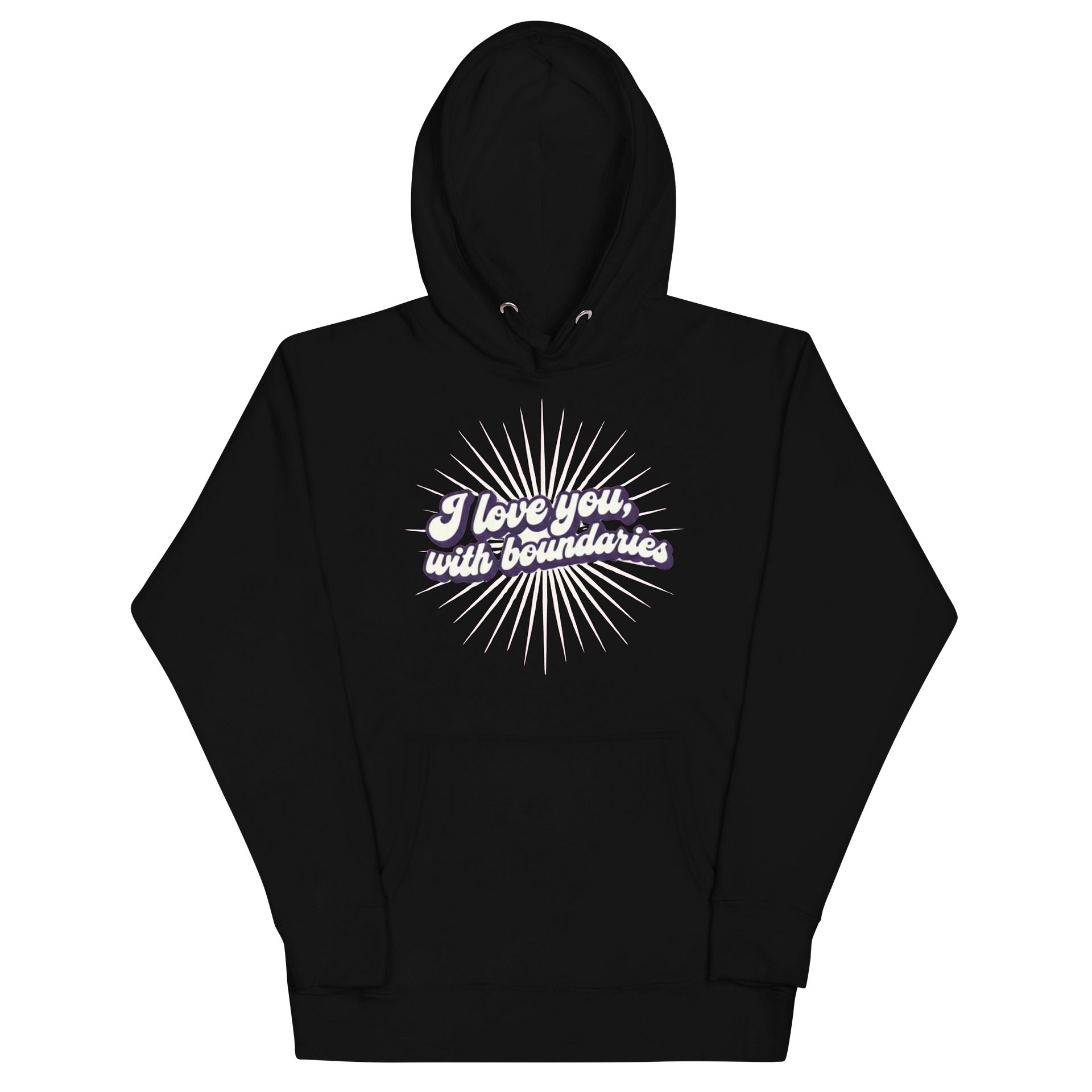 “I Love You With Boundaries” Black Unisex Hoodie product image (2)