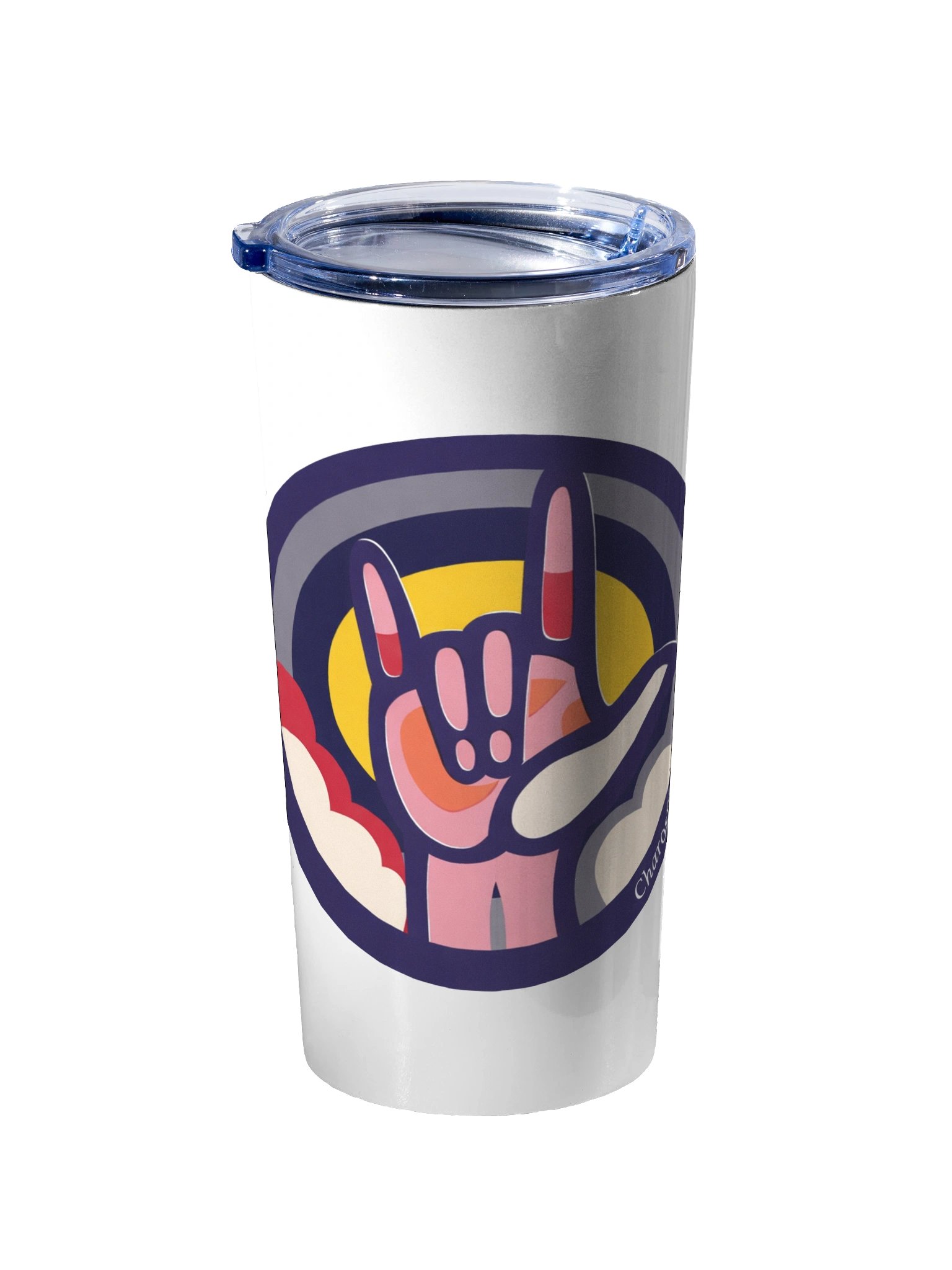 ASL I Love You to Infinity Tumbler | Sign Language Travel Mug | Love Without Words | Meaningful Gift | Deaf Community Inspired | 20oz Stainless Steel Tumbler product image (2)
