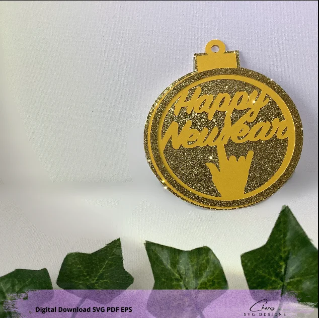 Layered I Love You in ASL Holiday Ornaments SVG Bundle product image (7)