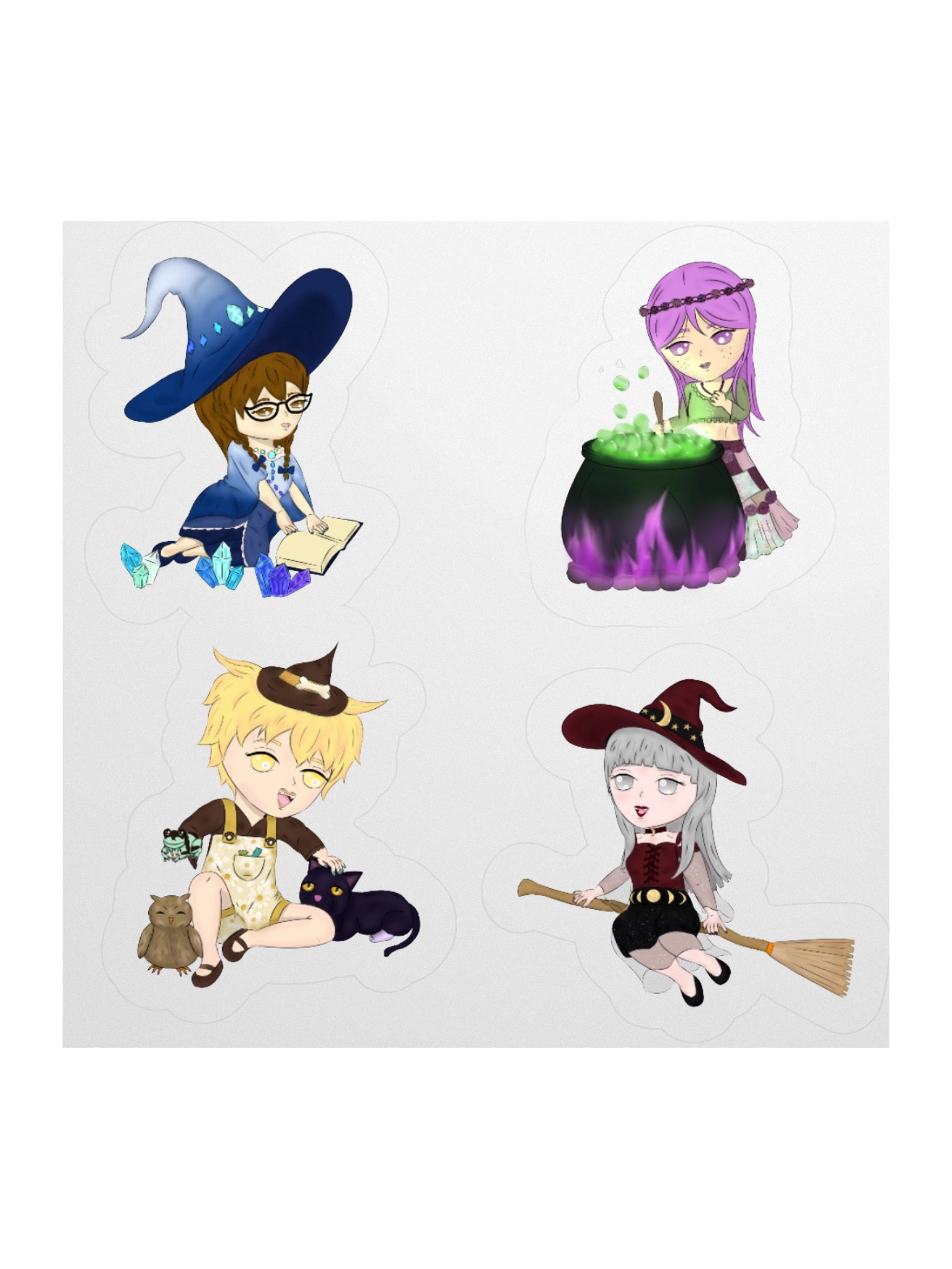 Witch Sticker Set | Yuuki, Riku, Puddin, Kagami product image (2)