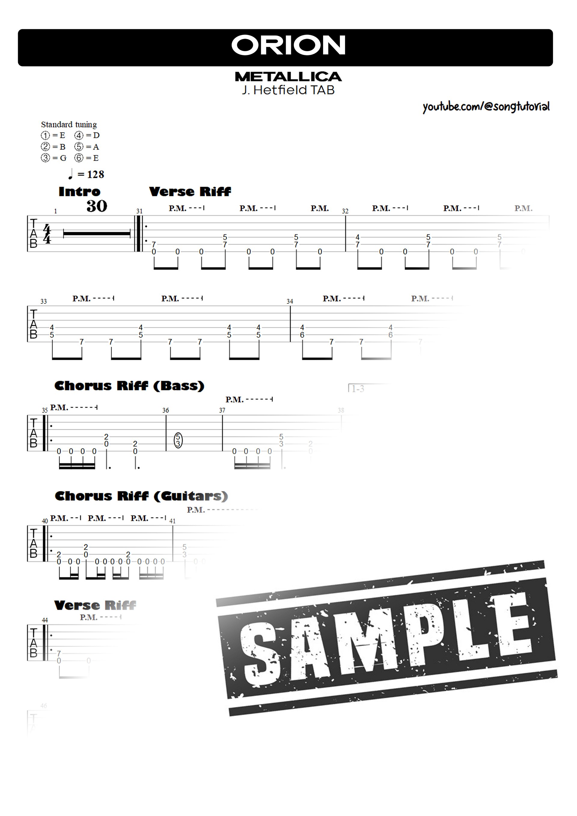 Orion PDF TAB + Backing Track MP3 product image (2)