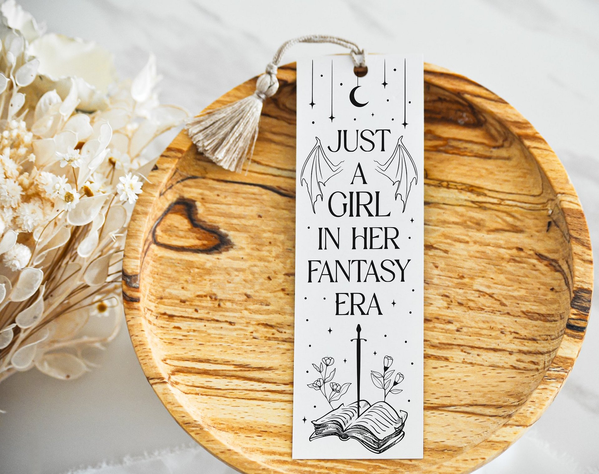 In Her Fantasy Era Moon Stars Romantasy Bookmark SVG, Bookish Romance Lover Smut Reader Bat Boys, DIY Gift for Sister, Best Friend product image (5)