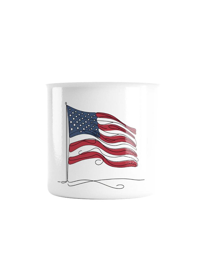 USA Flag Line Art Enamel Mug product image (2)