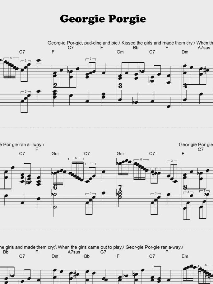 Georgie Porgie - CS - Piano sheet music product image (1)